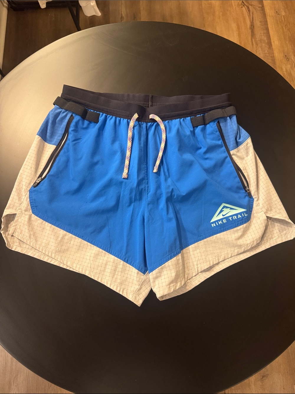 Nike Trail Men's Royal Blue and Light Gray Athletic Shorts